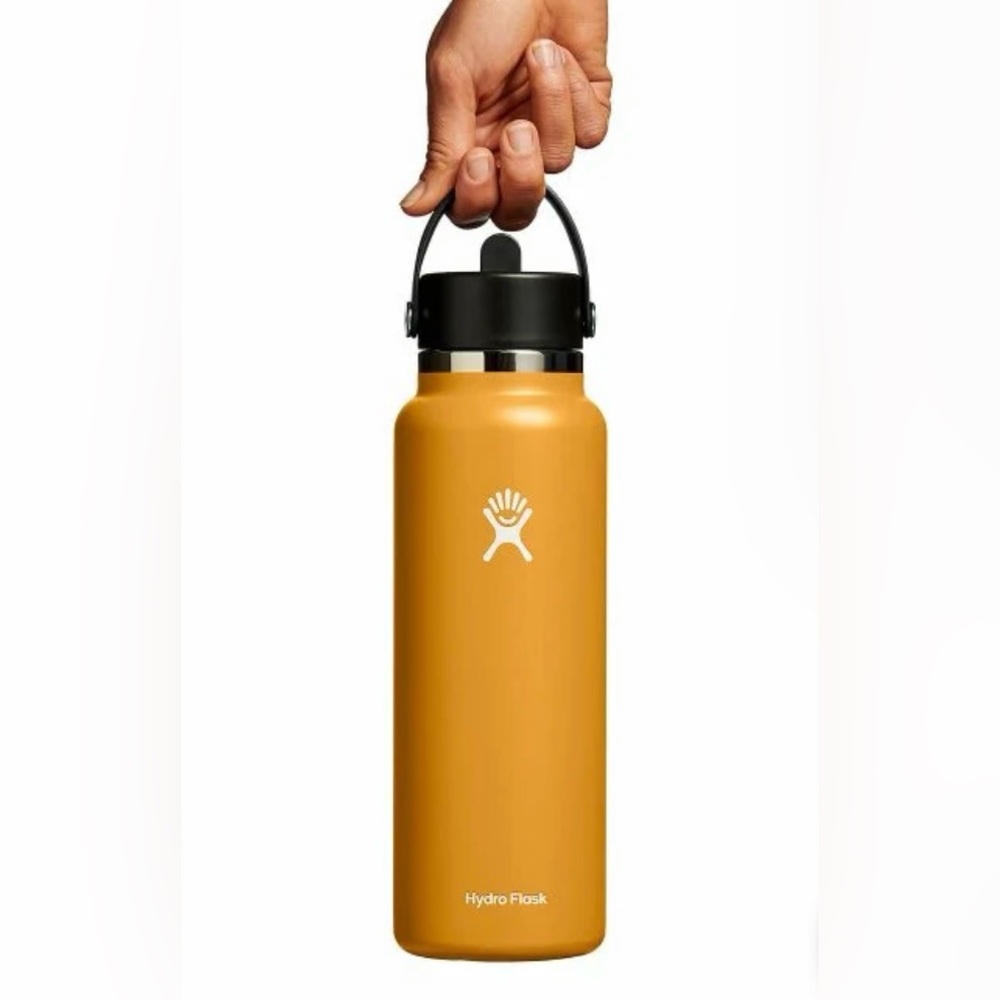 HYDRO FLASK 40 oz Wide Mouth with Flex Straw Cap bottle New